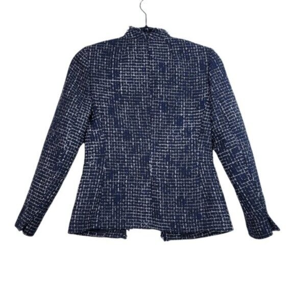 J.Crew Factory Womens Blue Black Tweed Broadway Blazer Size 00 - Picture 5 of 8